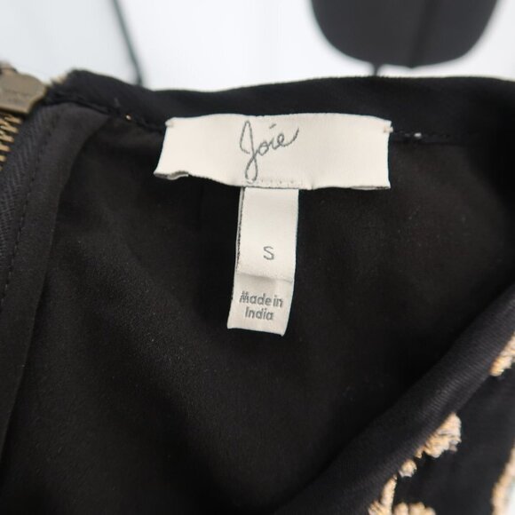 Joie Women's Short Sleeve Blouse Sparkly Gold and Black Size Small - Picture 3 of 8